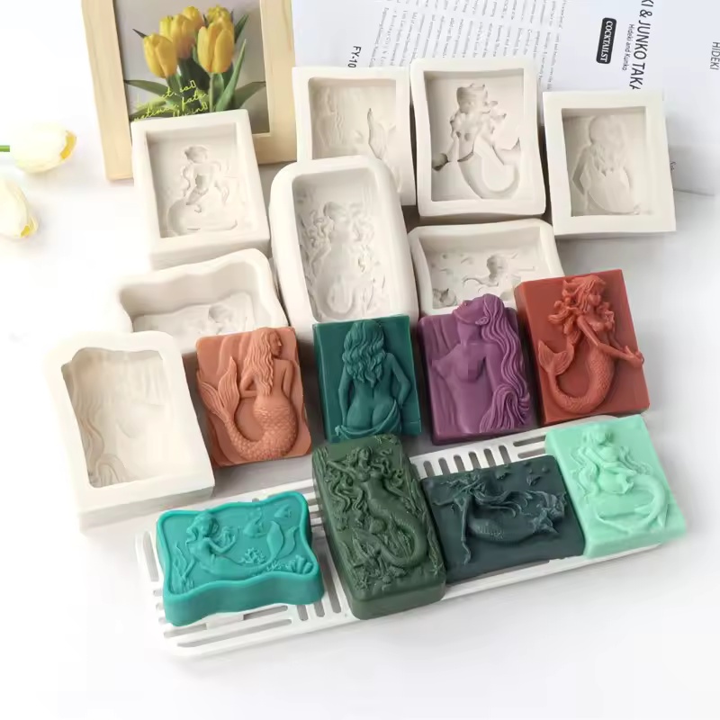 Candle Making Equipment - Molde de silicona 3D de sirena