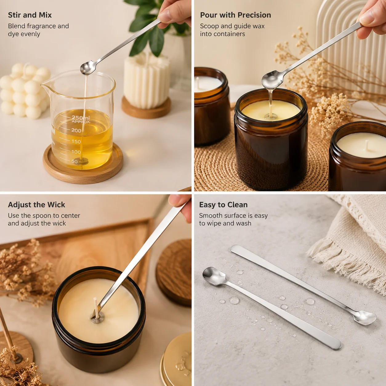 Juego de cucharas para hacer v - Candle Making Instructions reseña y precio