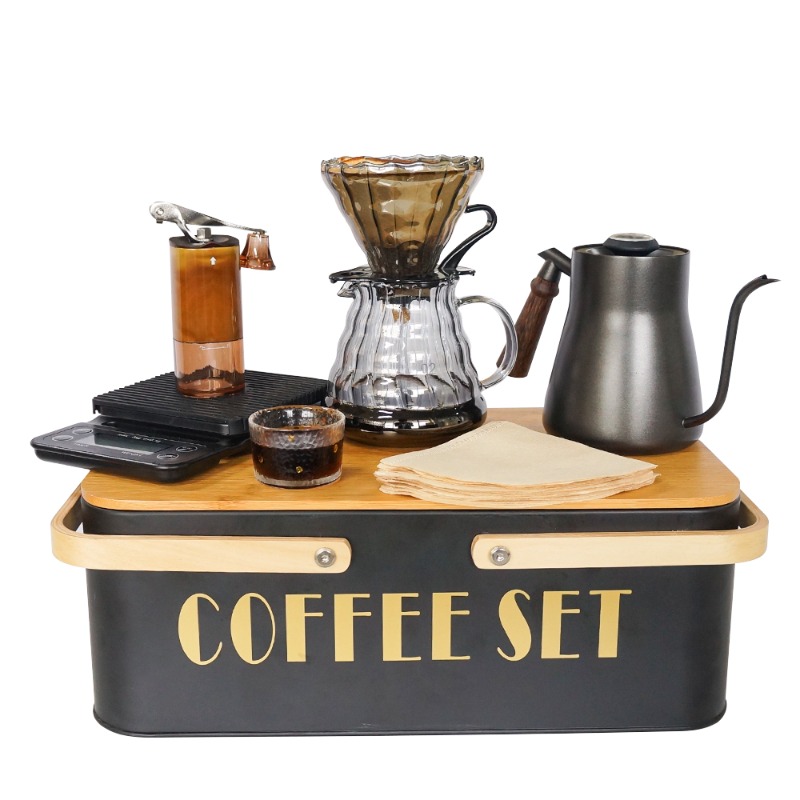 Juego de cafetera portátil con - Pour Pot Aluminum reseña y precio